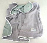 Muslin Blanket grey/mineral green 90x90cm