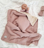 Cuddly muslin blanket old pink