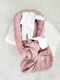 3 piece set OLD rose with muslin baby nest