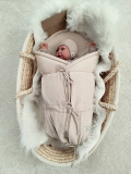 Muslin swaddle beige latte with 3 ribbons