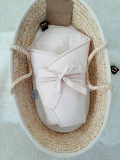 Swaddle creamy/creamy with ribbon