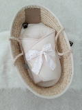 Swaddle creamy/creamy with dots ribbon