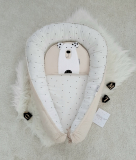 Baby Nest with pillow / Polar Bear creamy/dots