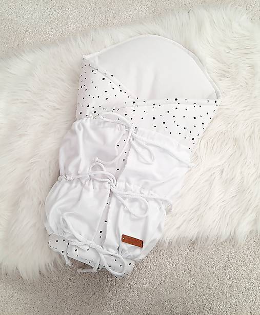 Swaddle white/flakes with 3 ribbons