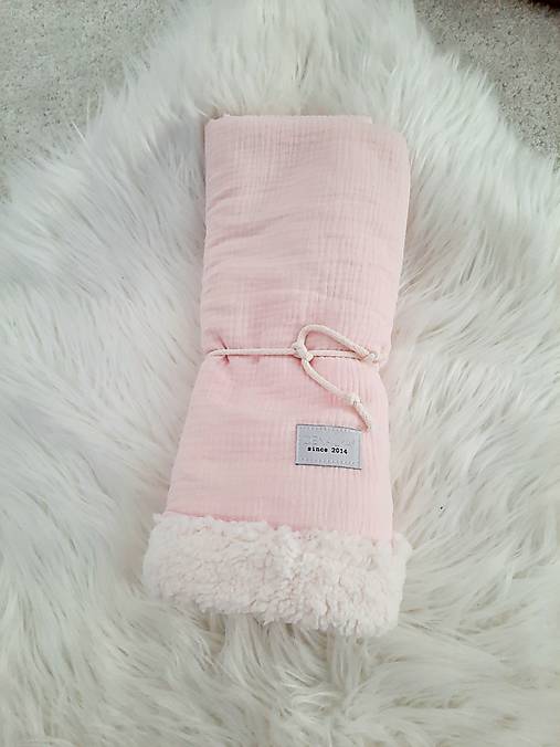 Cuddly muslin blanket babypink