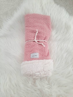 Cuddly muslin blanket  POPPY pink